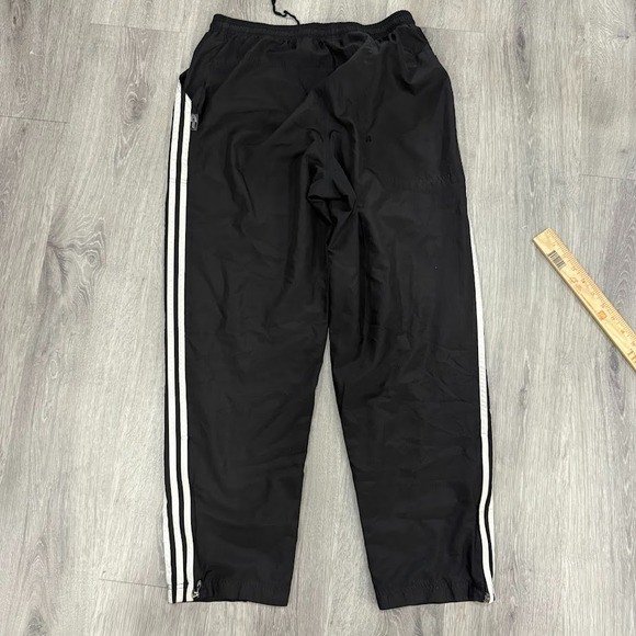 Y2K VTG Softshell Adidas Track Pants Mens M Black White 3-Stripes - Picture 2 of 8